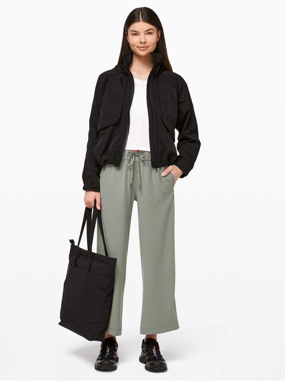 Lululemon On the Fly Wide-Leg 7/8 Pant in Grey Sage